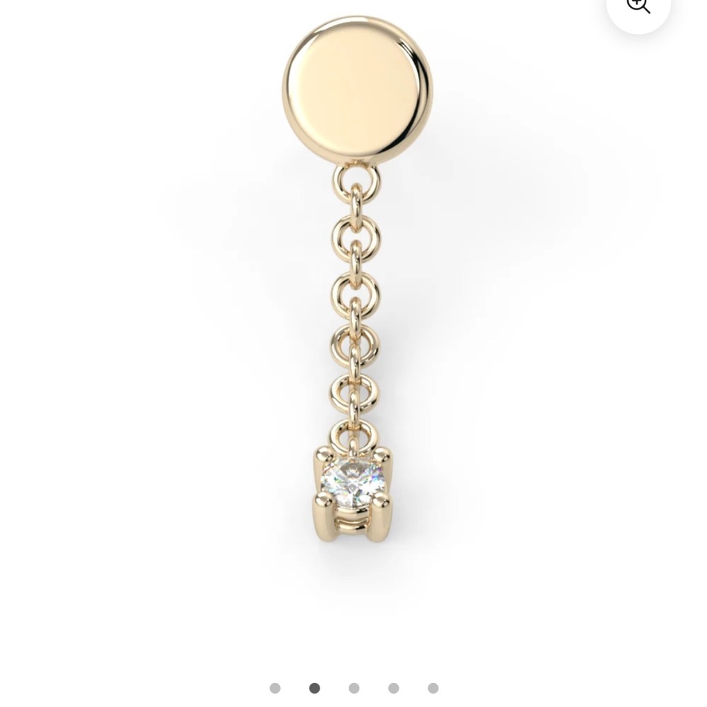 Like New Kiwi Diamond 14k Rose Gold Dew Drop Piercing End With Diamond